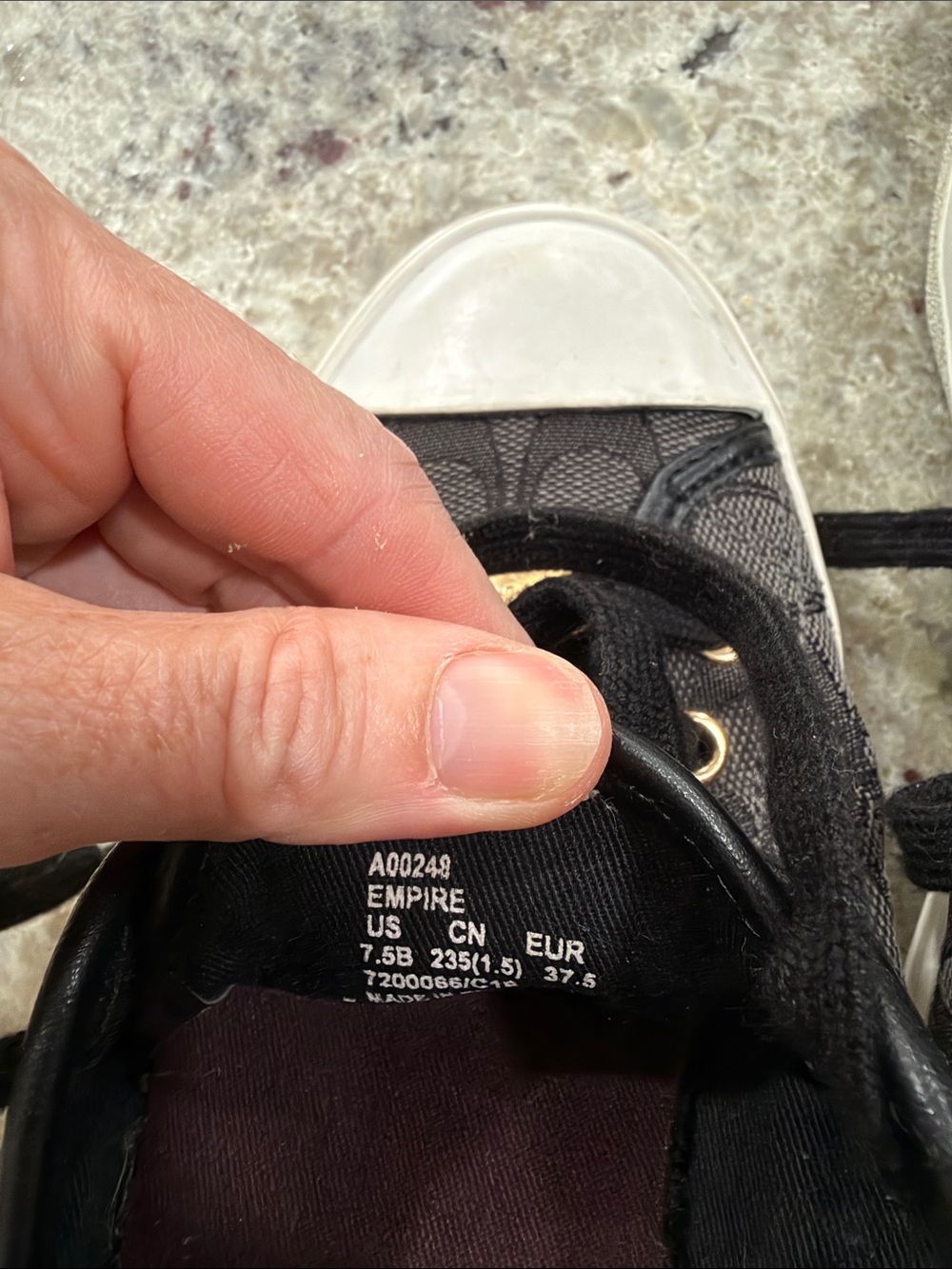 Coach Empire Low Top Sneakers Black Signature Canvas Shoes Lace Up Womens 7.5 - Picture 7 of 7